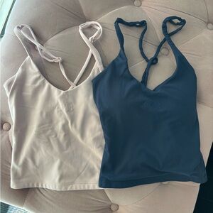 2 Azur Blue and Pink Tank Tops